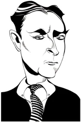 Francis Scott Fitzgerald - karikatuur van Amerikaanse romanschrijver en kortverhaalschrijver, 1896-1940